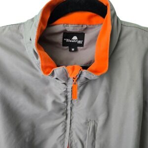 The Weather Co Mens Gray Microfiber Quarter Zip Pullover Windbreaker Jacket M